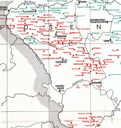 Settlements in 1938 Between Kalisch, Władysławów and Turek by Albert Breyer